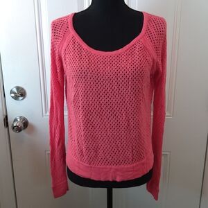 RD Style Coral mesh long sleeve top
